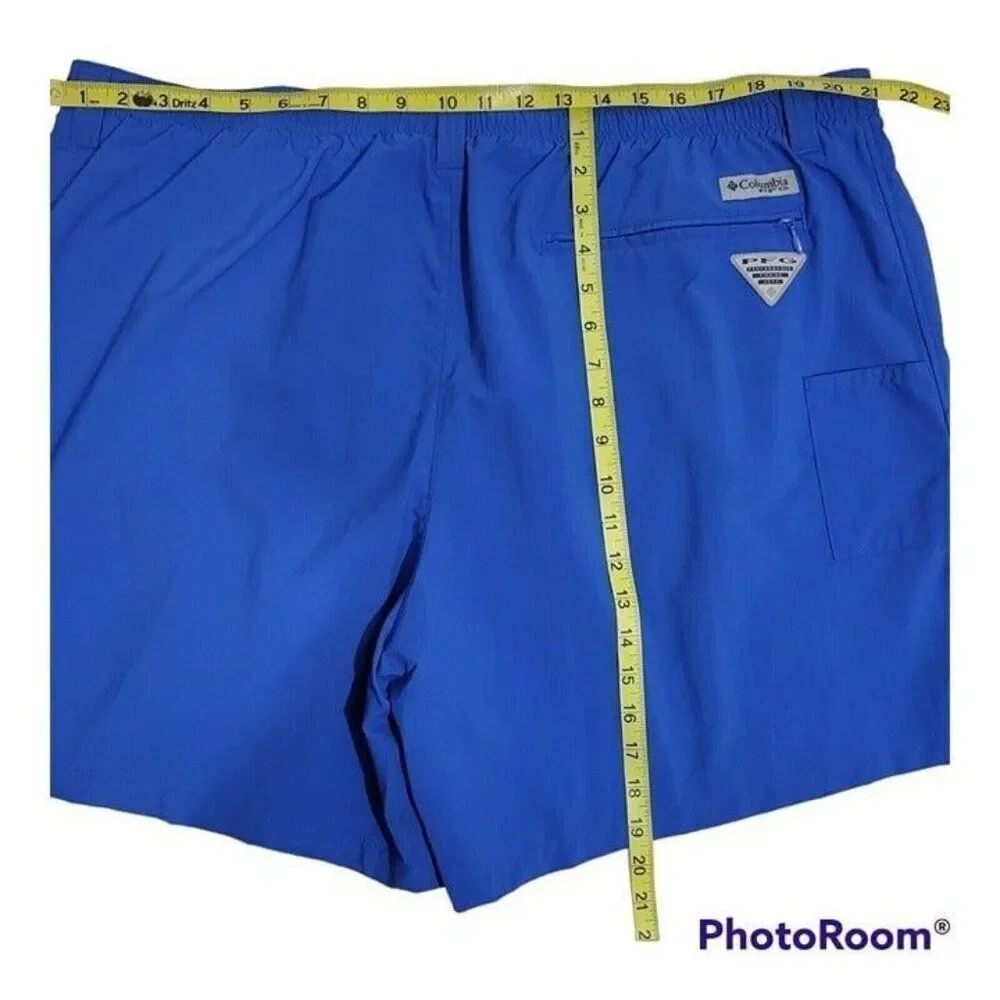 Columbia PFG Swim Trunks Mens XXL 2XL Omni-Shade Fishing Shorts Blue UPF‎ 50 NEW